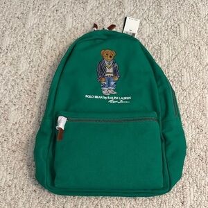 POLO Ralph Lauren Bear Green Canvas Backpack